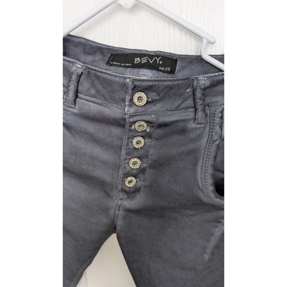 Bevy Jeans Gray Skinny Button Fly Denim Pants Size 25, 2, XS